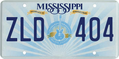 MS license plate ZLD404