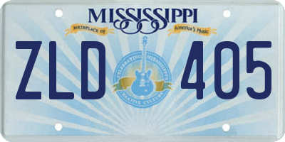 MS license plate ZLD405