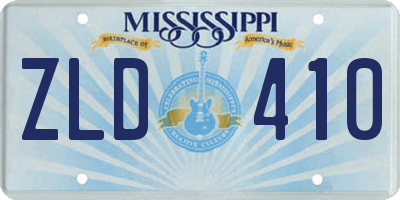 MS license plate ZLD410