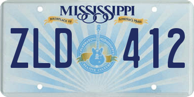 MS license plate ZLD412