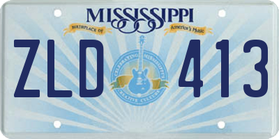 MS license plate ZLD413