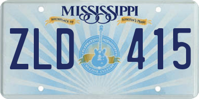 MS license plate ZLD415