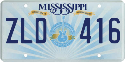 MS license plate ZLD416