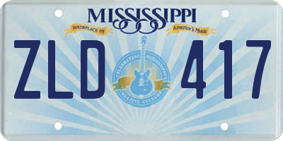 MS license plate ZLD417