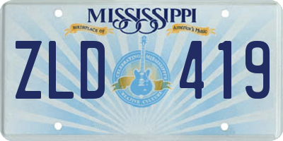 MS license plate ZLD419
