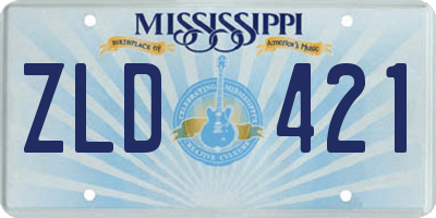 MS license plate ZLD421