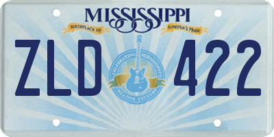 MS license plate ZLD422