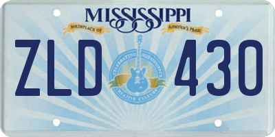 MS license plate ZLD430