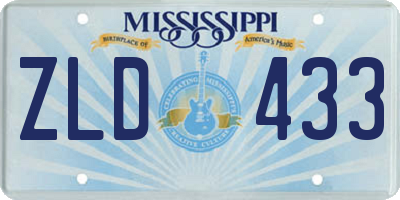 MS license plate ZLD433
