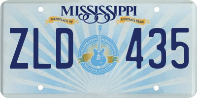 MS license plate ZLD435
