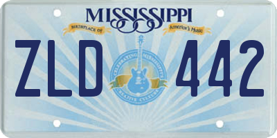 MS license plate ZLD442