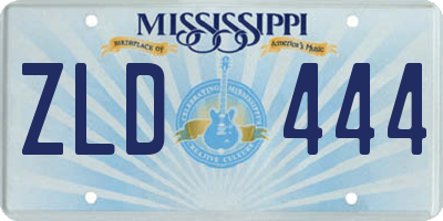 MS license plate ZLD444