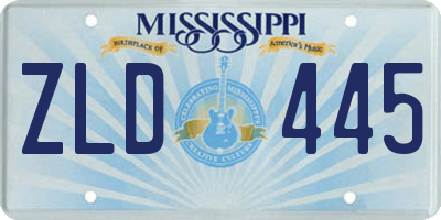 MS license plate ZLD445