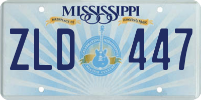 MS license plate ZLD447