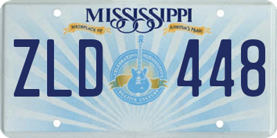 MS license plate ZLD448
