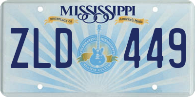 MS license plate ZLD449