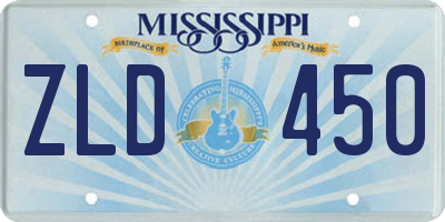 MS license plate ZLD450