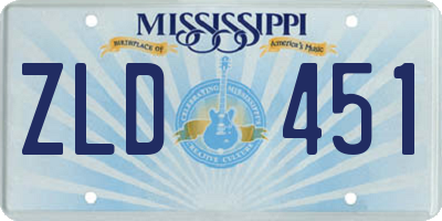 MS license plate ZLD451