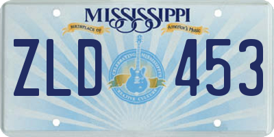 MS license plate ZLD453