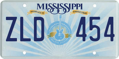 MS license plate ZLD454