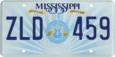 MS license plate ZLD459