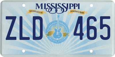 MS license plate ZLD465
