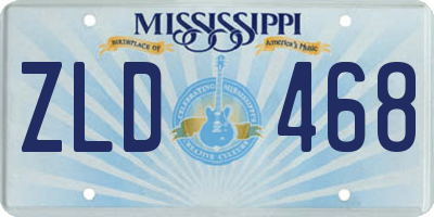 MS license plate ZLD468
