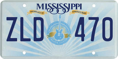 MS license plate ZLD470