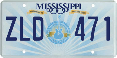 MS license plate ZLD471