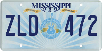 MS license plate ZLD472