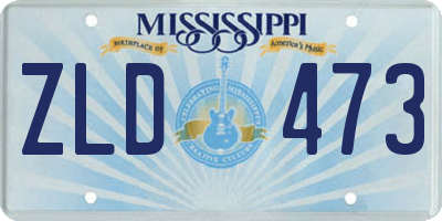 MS license plate ZLD473