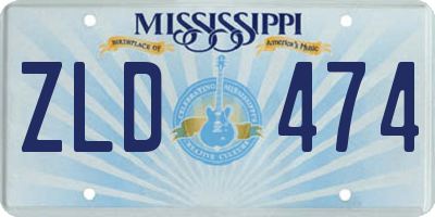 MS license plate ZLD474