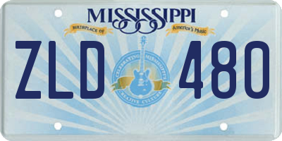 MS license plate ZLD480