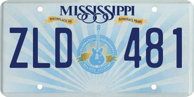 MS license plate ZLD481