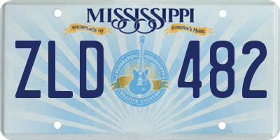 MS license plate ZLD482