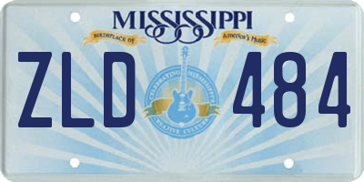 MS license plate ZLD484