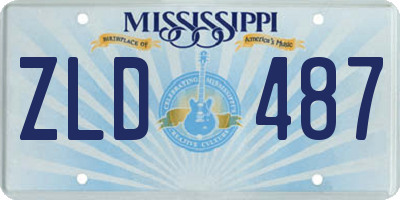 MS license plate ZLD487