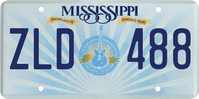 MS license plate ZLD488