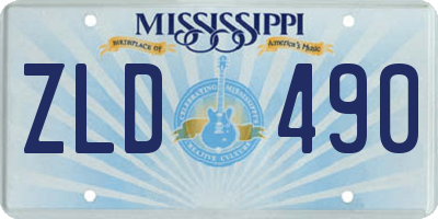 MS license plate ZLD490
