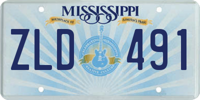 MS license plate ZLD491