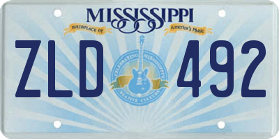 MS license plate ZLD492