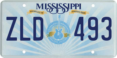MS license plate ZLD493