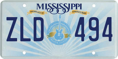 MS license plate ZLD494