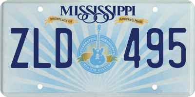 MS license plate ZLD495