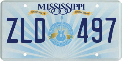 MS license plate ZLD497