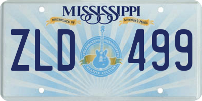 MS license plate ZLD499