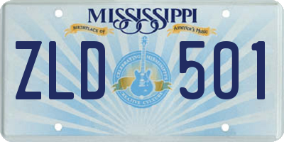 MS license plate ZLD501