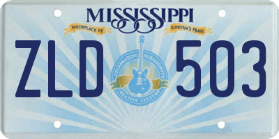 MS license plate ZLD503