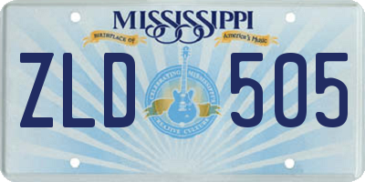 MS license plate ZLD505