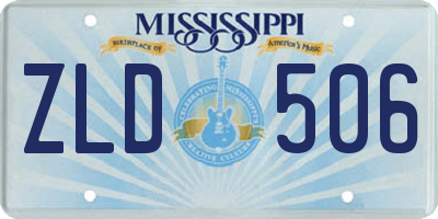 MS license plate ZLD506